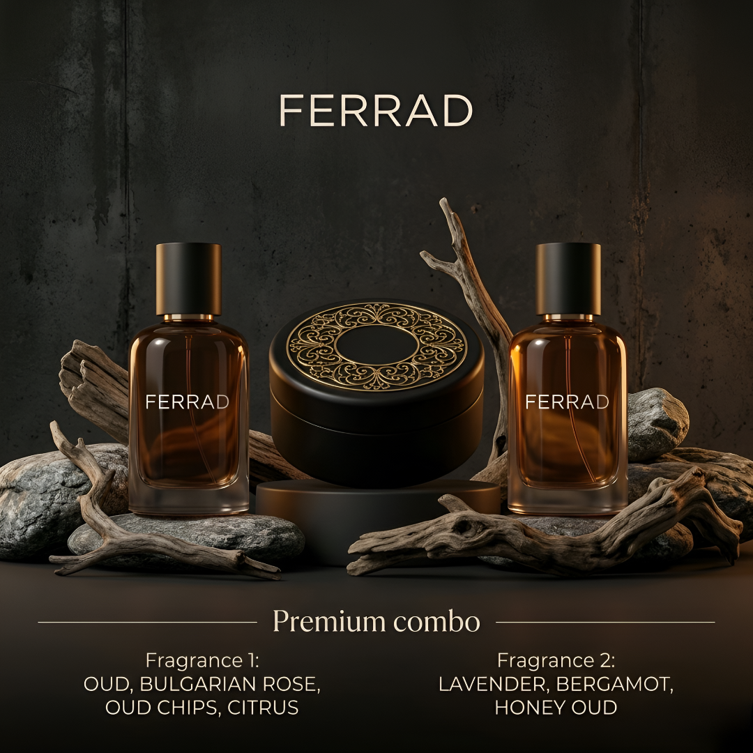 Ferrad Premium Combo - Luxury Oud & Floral Duo + FREE Saudi Bakhoor